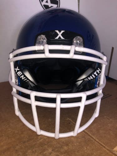 USED XENITH X2E+ ADULT FOOTBALL HELMET - LARGE  - ROYAL BLUE METALLIC