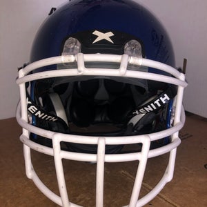 USED XENITH X2E+ ADULT FOOTBALL HELMET - LARGE  - ROYAL BLUE METALLIC
