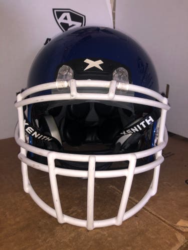 USED XENITH X2E+ ADULT FOOTBALL HELMET - LARGE  - ROYAL BLUE METALLIC