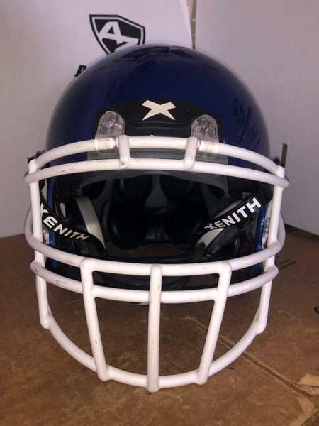 USED XENITH X2E+ ADULT FOOTBALL HELMET - LARGE  - ROYAL BLUE METALLIC