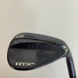 Cleveland RTX4 Black Satin  Wedge 58* With Tour Issue S400 Stiff Steel Shaft