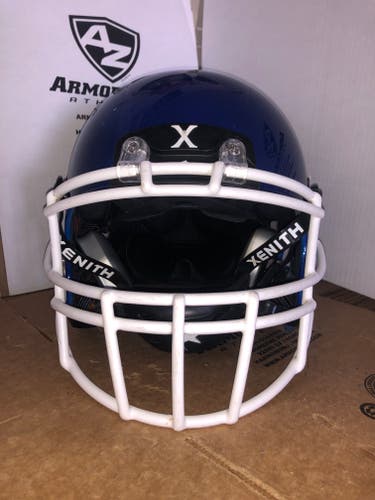 USED XENITH X2E+ ADULT FOOTBALL HELMET - LARGE  - ROYAL BLUE METALLIC