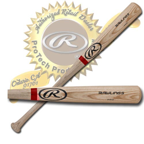 Rawlings | ADIRONDACK PRO Wood Bat | Ash | 34" | Red Stripe | Autograph Ready | SUPER FAST SHIPPING