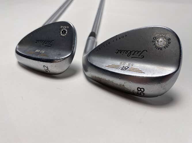 Titleist Vokey Spin Milled SM4 Chrome Wedge Set 52* 8 | 58* 9 Wedge Mens RH