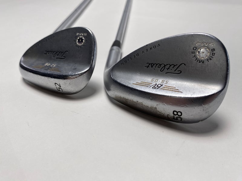 Titleist Vokey Spin Milled SM4 Chrome Wedge Set 52* 8 | 58* 9 Wedge Mens RH