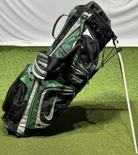 Nike Xtreme Sport Golf Stand Bag 8-Way Divider Lightweight Green/Black/Silver