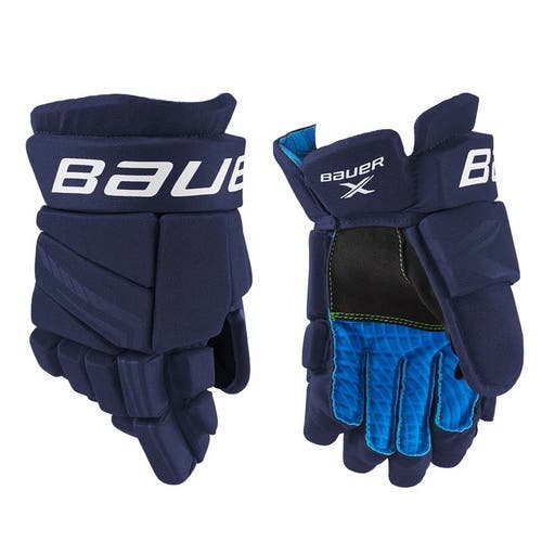 New Bauer X Youth Navy Gloves 9"