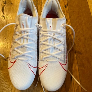White Men's Size M 9.0 (W 10.0) Youth Nike Low Top Huarache Molded Cleats (New)