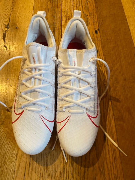 White Men's Size M 9.0 (W 10.0) Youth Nike Low Top Huarache Molded Cleats (New)
