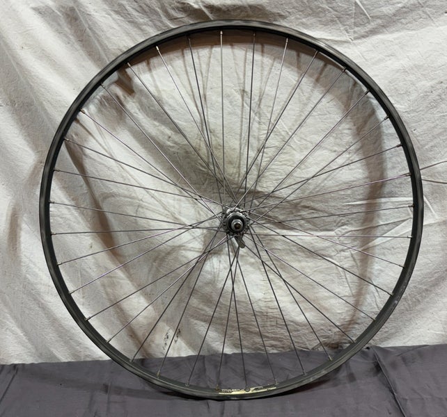 Vintage Wolber GTX 36-Spoke Gray Aluminum 700C Front Wheel Shimano RX100 Hub