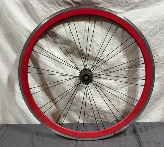 Red Aero Aluminum 32-Spoke Bolt-On 700C Fixie/Single Speed Rear Wheel Flip-Flop