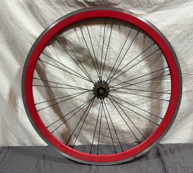 Red Aero Aluminum 32-Spoke Bolt-On 700C Fixie/Single Speed Rear Wheel Flip-Flop