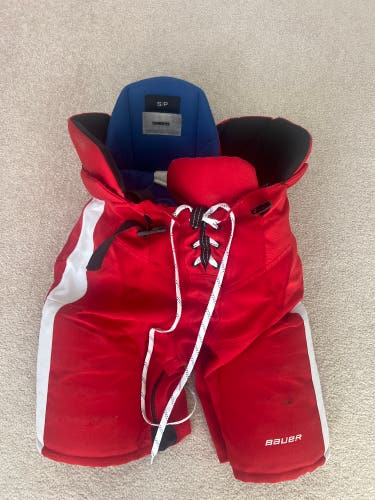 Red Small Bauer Nexus Hockey Pants Pro Stock Boston University