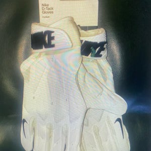 Nike D-Tack 7.0 Football Lineman Padded Gloves, White, Large $70.00!!
