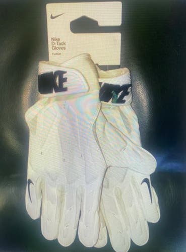 Nike D-Tack 7.0 Football Lineman Padded Gloves, White, Large $70.00!!