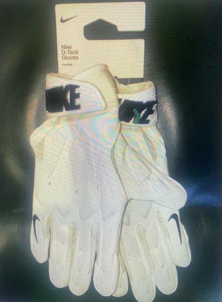 Nike D-Tack 7.0 Football Lineman Padded Gloves, White, Large $70.00!!