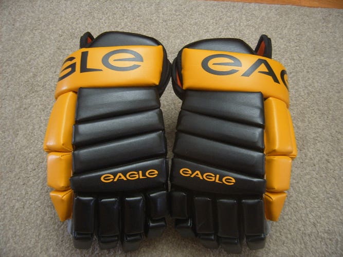 Brand New Eagle Leather X72 Senior Hockey Gloves 14" Black/Yellow
