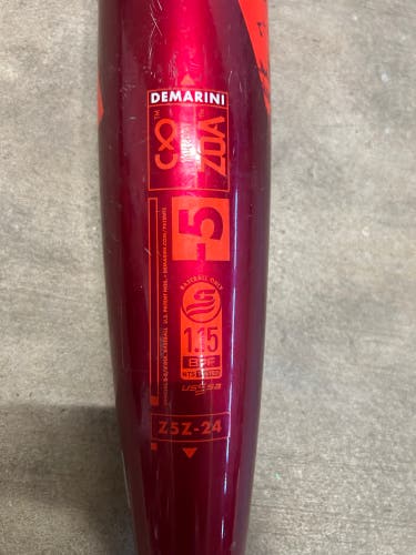 2024 DeMarini Zoa Composite USSSA Certified Bat (-5) 27 oz 32" (Used)