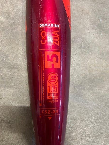 2024 DeMarini Zoa Composite USSSA Certified Bat (-5) 27 oz 32" (Used)