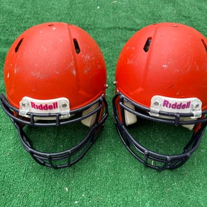 Lot Of 2 - Adult Medium - Riddell Speed Football Helmet - Orange