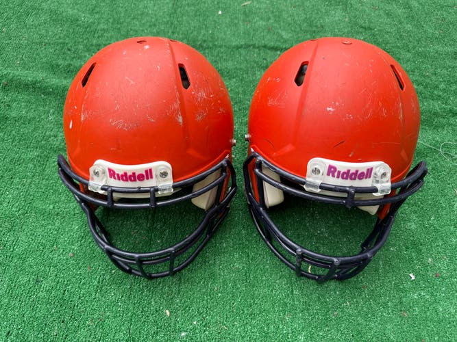 Lot Of 2 - Adult Medium - Riddell Speed Football Helmet - Orange
