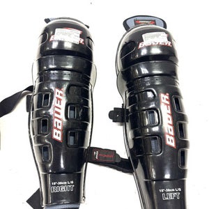Used Bauer IMPACT 300 Senior Shin Guards Black 15" 11860-S000294210