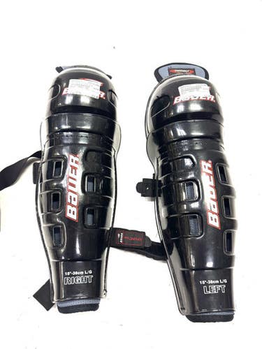 Used Bauer IMPACT 300 Senior Shin Guards Black 15" 11860-S000294210