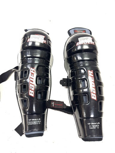 Used Bauer IMPACT 300 Senior Shin Guards Black 15" 11860-S000294210