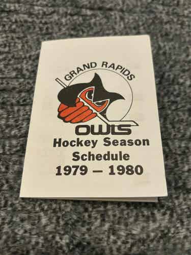 Vintage Grand Rapids Owls International Hockey League (IHL) 1979-1980 Pocket Schedule