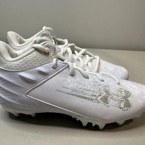 Size 2.5Y Youth Under Armour Blur Select MC Select White Football Cleats