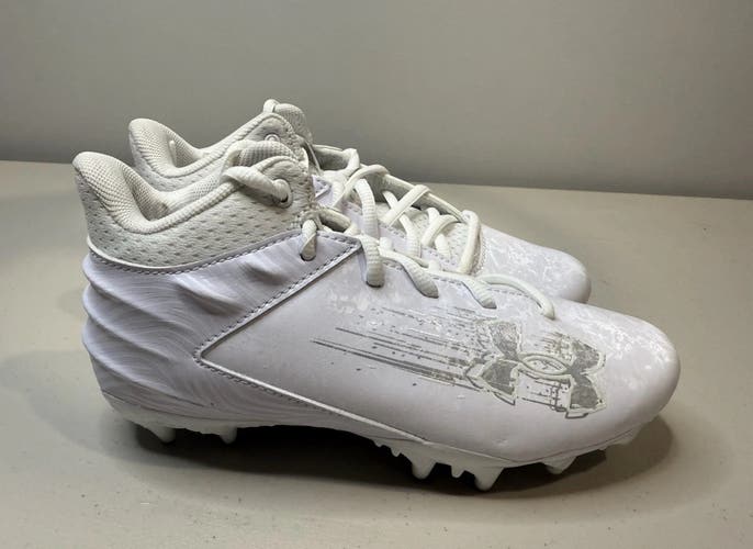 Size 2.5Y Youth Under Armour Blur Select MC Select White Football Cleats