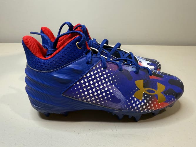 Size 5Y Youth Under Armour Blur Select MC USA Red White Blue Football Cleats