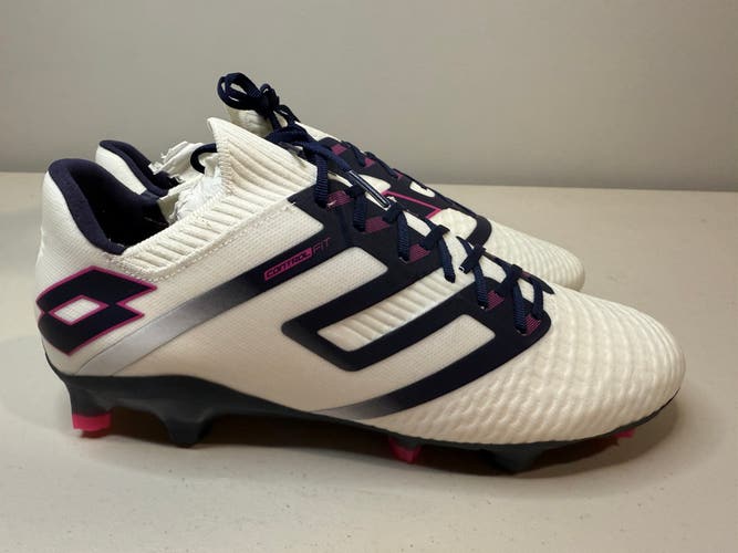 Size 10 Men’s Lotto Maestro 100 IV FG Soccer Cleats Shoes White Blue 214590 9GG