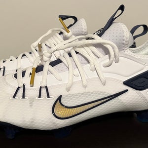 Nike Huarache 9 Elite Low LAX Lacrosse Cleats White Navy Men's 9.5 FB1296-101