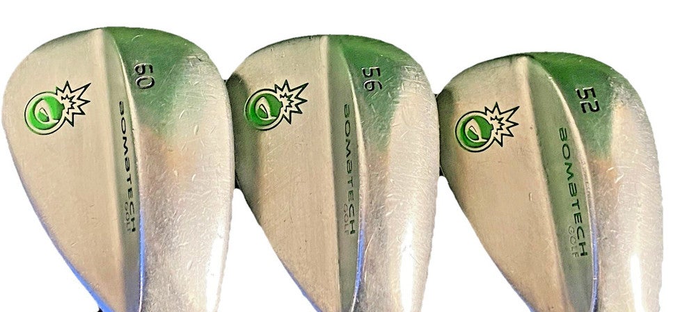 Bombtech Golf Grenade Wedge Set 52* Gap 56* Sand 60* Lob RH Stiff Steel 35" Nice