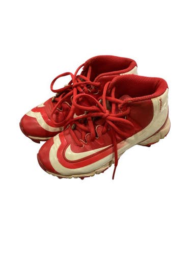 Used Nike BASEBALL CLEATS BB/SB Cleats Red Youth 13.0 11884-S000048890