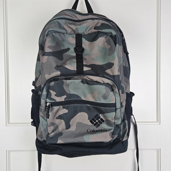 Columbia Green Camo Backpack Bag School College Travel Hike Camp