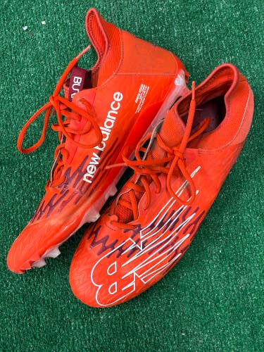 Orange Men's Size M 12.0 (W 13.0) Adult New Balance Burn X2 Low Low Top Footwear Molded Cleats (Used