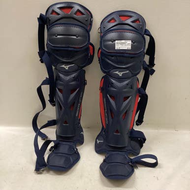 Used Mizuno SAMURAI BLUE/RED Catchers Leg Guards Navy Blue And Red Junior 11725-S000488665