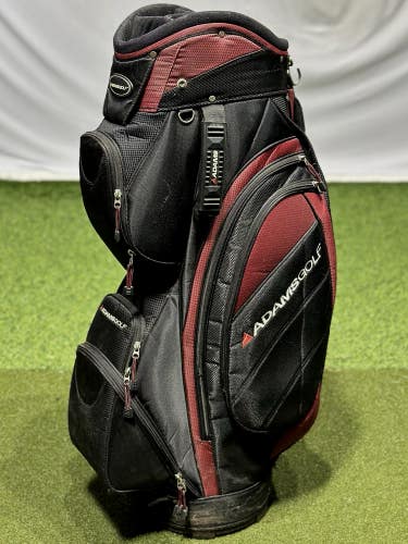 Adams Golf 6-Way Single Strap Golf Cart Bag Dark Red/Black