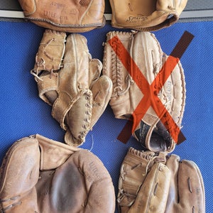 5 MADE IN USA baseball gloves bundle (Used)