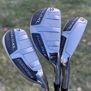 Cleveland Halo XL Full Face Irons 5-PW, GW Graphite Helium F3 Regular Flex NICE