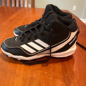 Black Kid's Size M 2.0 (W 3.0) Youth Adidas Icon Molded Cleats (Used)