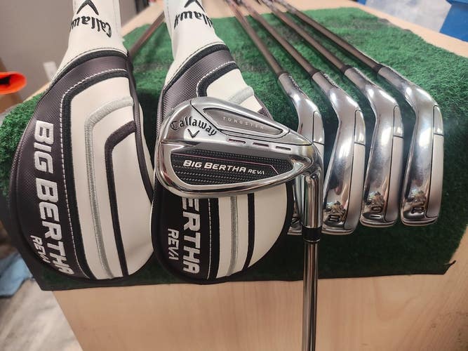 Callaway Reva 23 Hybrid/Iron Set 5H,6H 7-PW ,SW Graphite Shaft Ladies Flex NEW