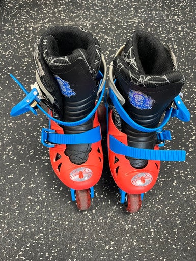 Used WEBHEAD SPIDERMAN ROLLER BLADES Child Rec Fitness Skates Royal Blue Adjustable 11849-S000029601