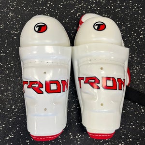 Used Tron SHINGUARDS Youth Shin Guards White And Red 8" 11849-S000029593