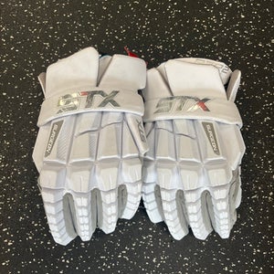 Used STX RZR2 SURGEON Lacrosse Gloves Mens White XL 11849-S000029585