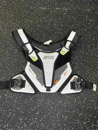 Used STX CELL VI Lacrosse Shoulder Pads White LG 11849-S000029584