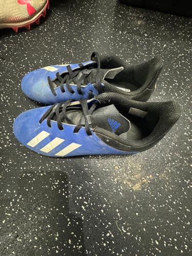 Used Adidas Soccer Cleats Black And Carolina Blue Junior 05 11849-S000026273