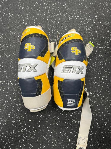 Used STX CELL V St. Pauls Lacrosse Arm Pads/Guards Gold SM 11849-S000027966